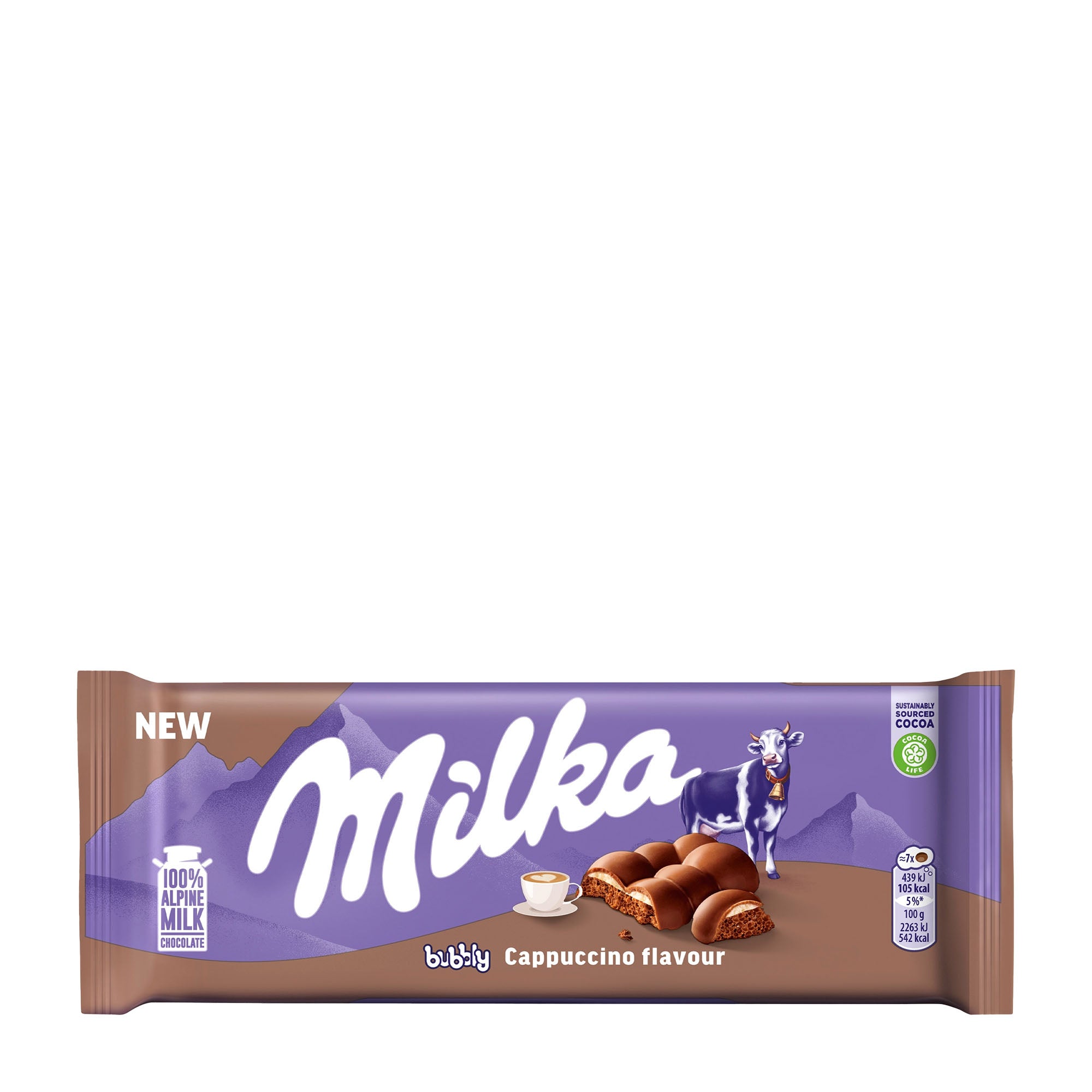 Milka Bubbly Cappuccino milk chocolate bar, 97 g – Peppery Spot