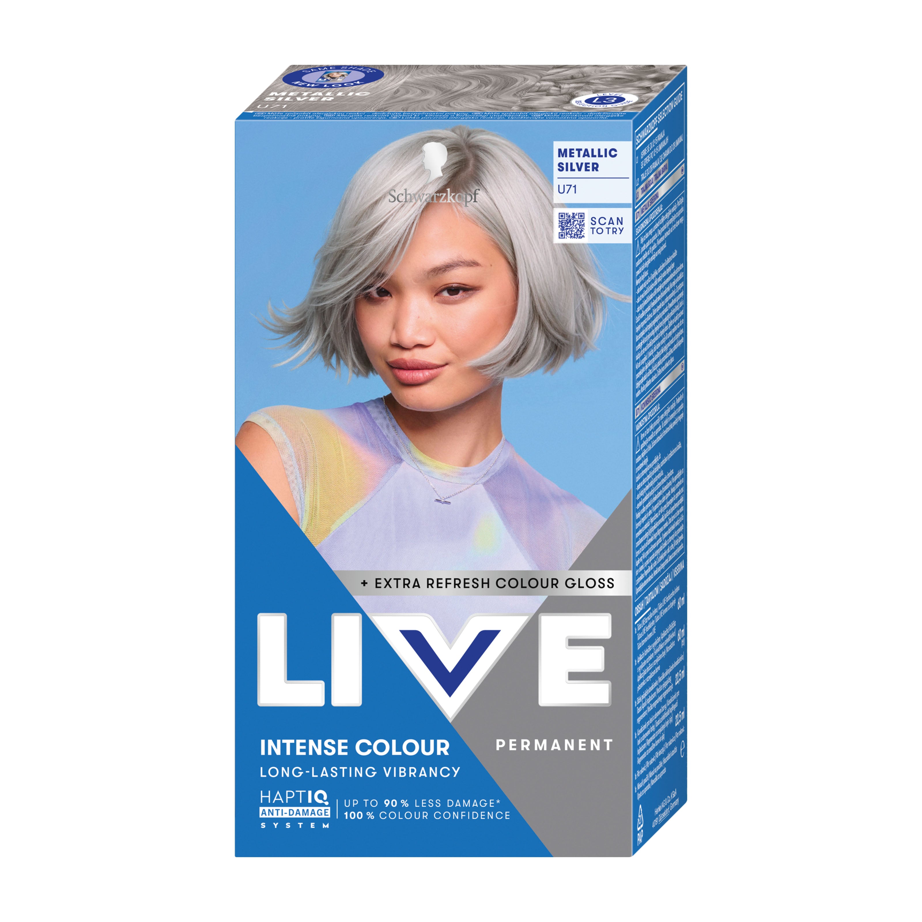 Schwarzkopf LIVE U71 Metallic Silver INTENSE COLOUR – Peppery Spot