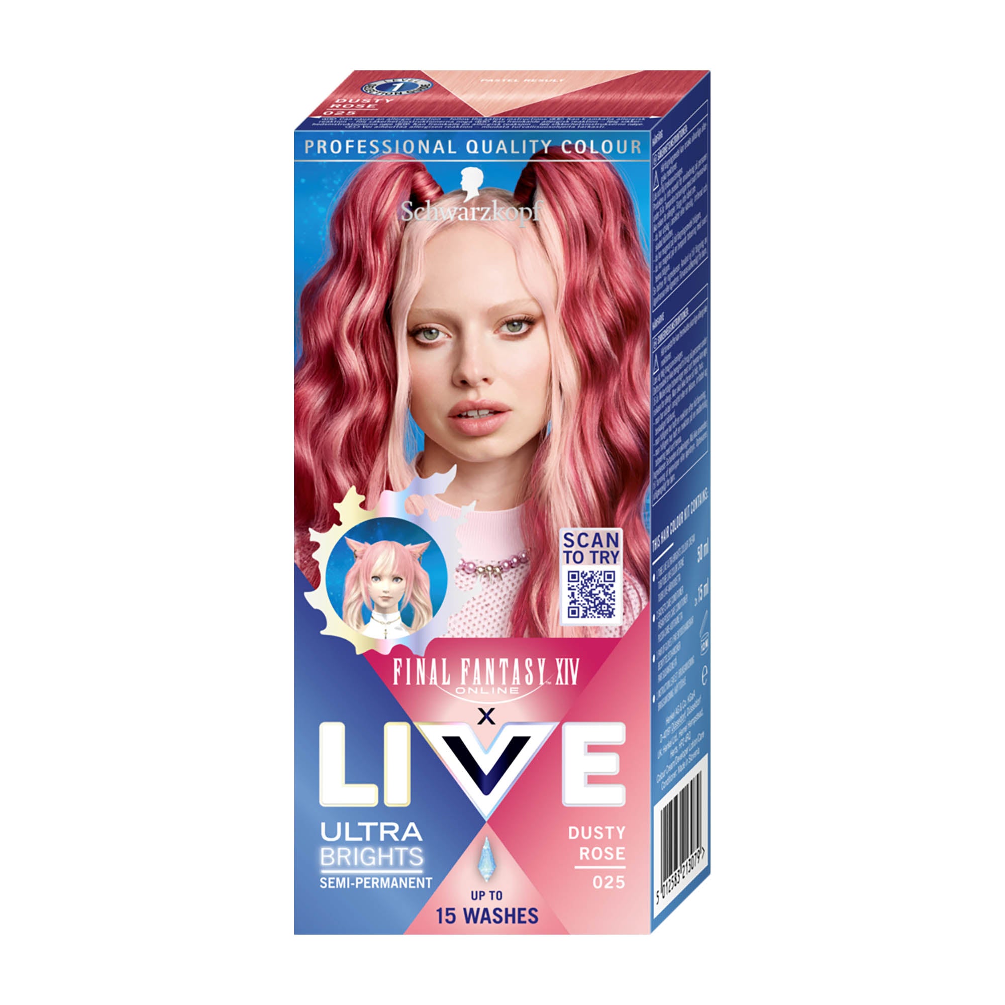 Schwarzkopf LIVE 025 dusty rose semi-permanent hair color