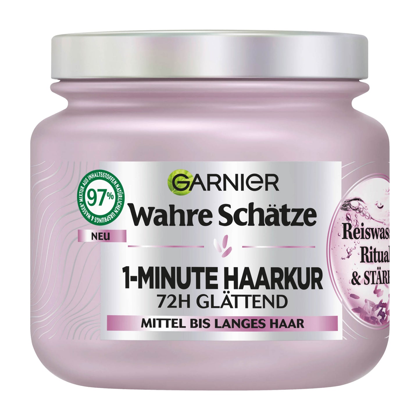 Garnier Wahre Schätze Rice Water Ritual & Strength 1-Minute Haarkur, 340 ml