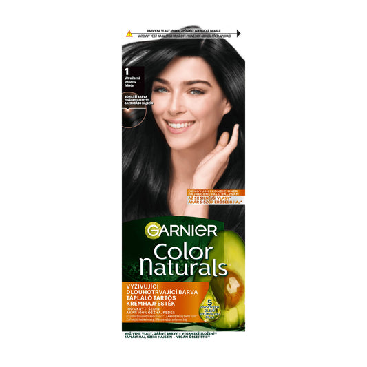 Garnier Color Naturals 1 Ultra Black nourishing permanent hair color