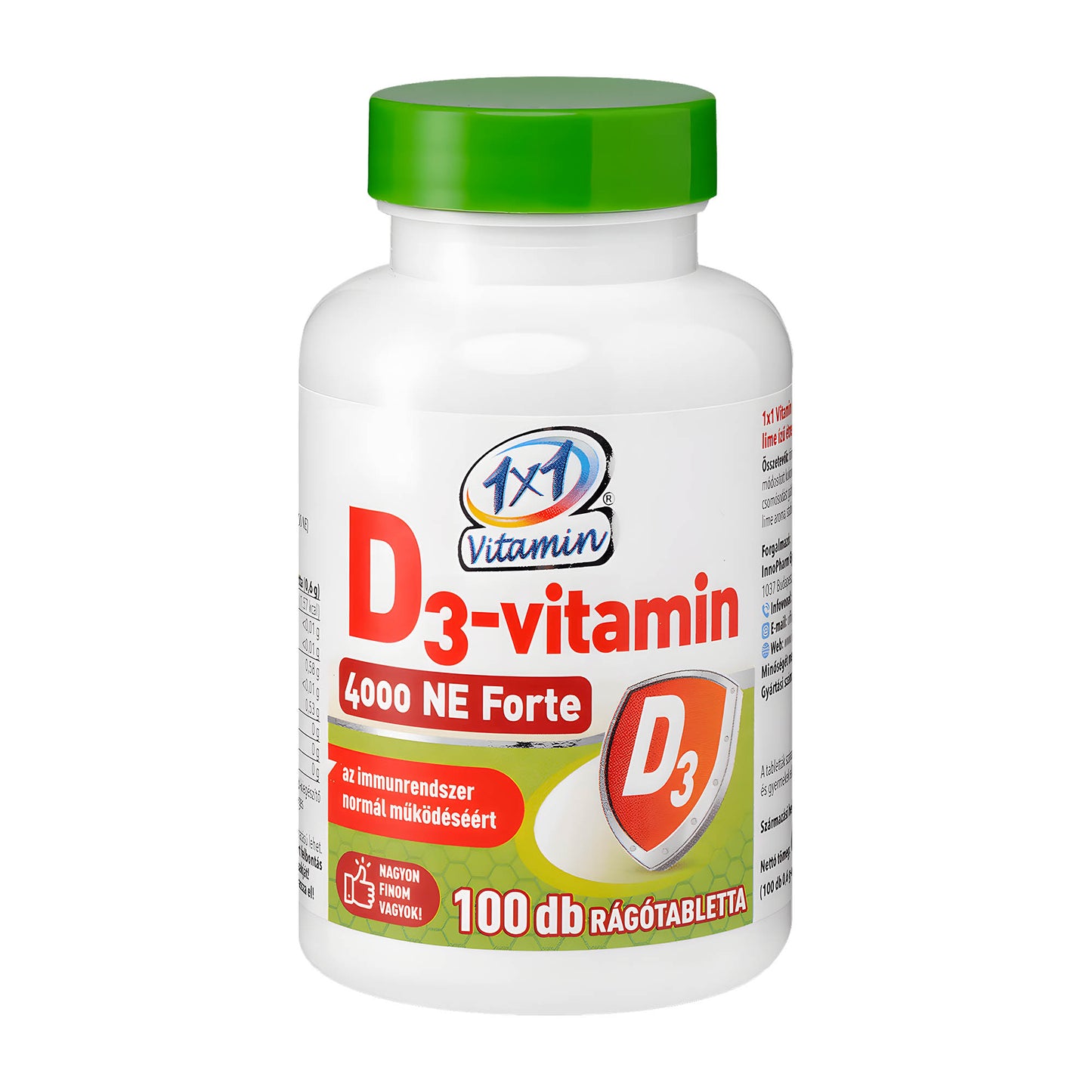 1x1 Vitamin D3 4000 IU Forte Chewable Tablets, 100 Count