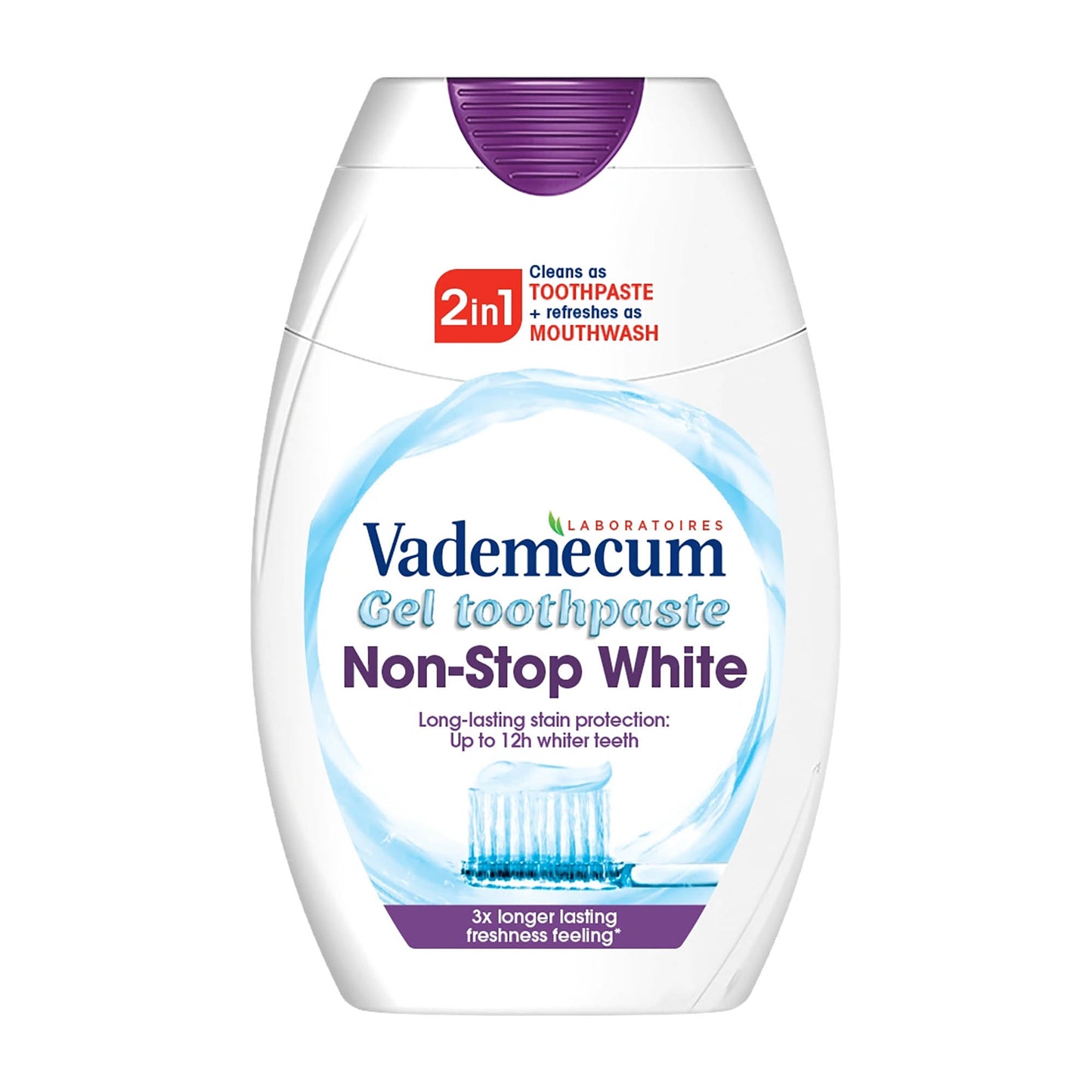 Vademecum 2in1 Non-stop White toothpaste gel, 75 mL