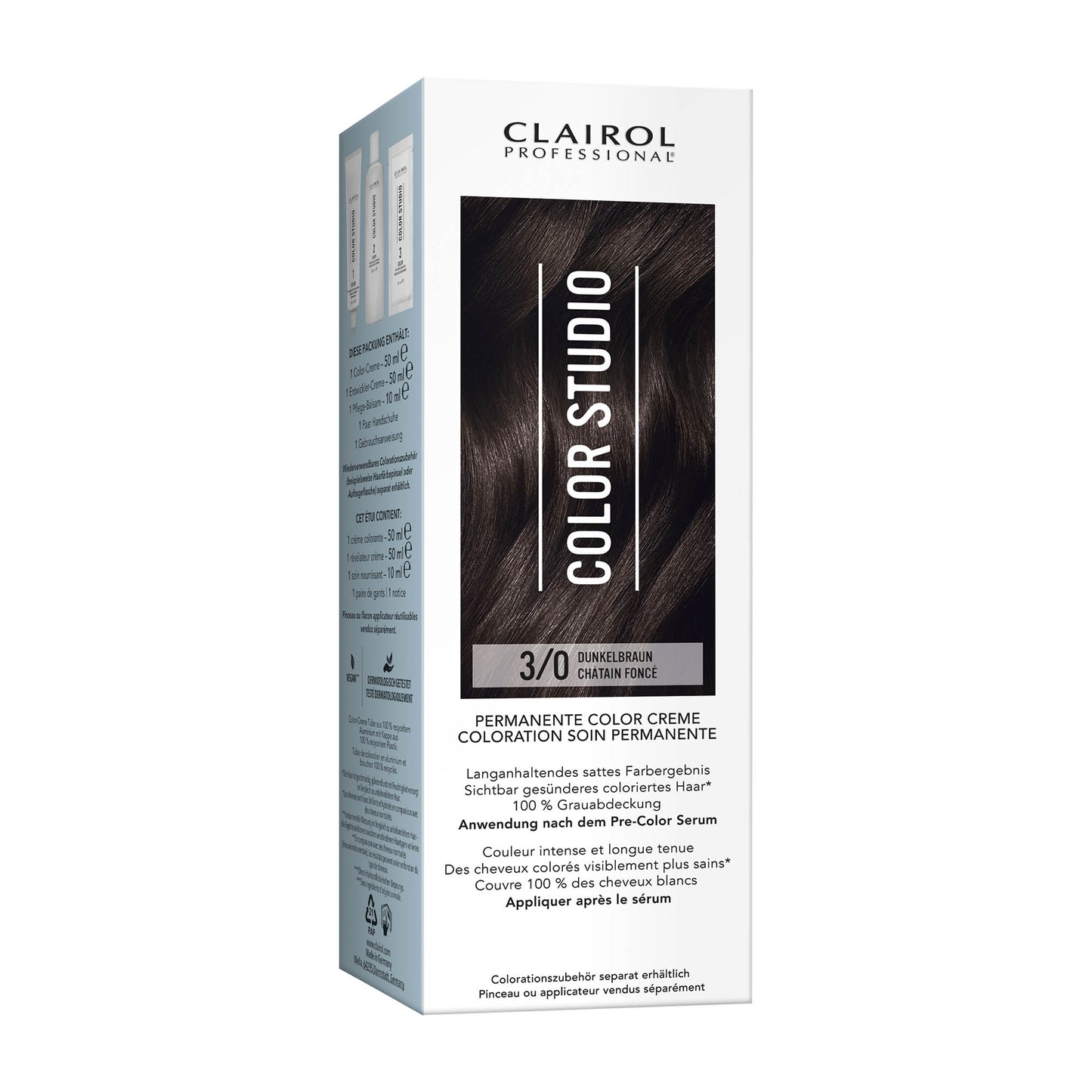 Clairol Professional Color Studio 3/0 Dunkelbraun Haarfarbe