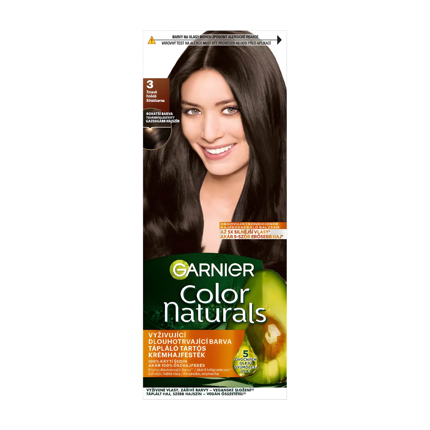 Garnier Color Naturals 3 Dunkelbraun pflegende permanente Haarfarbe