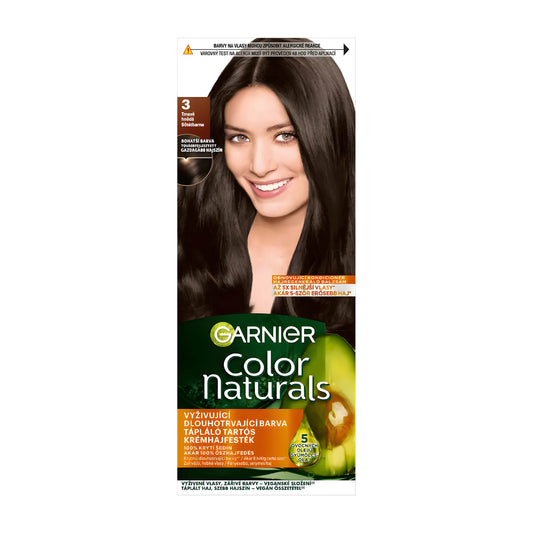 Garnier Color Naturals 3 Dark Brown nourishing permanent hair color