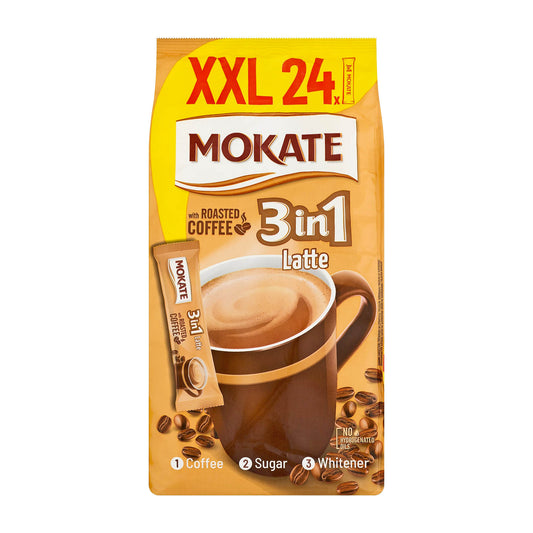 Mokate 3in1 Latte instant coffee, 24 Count