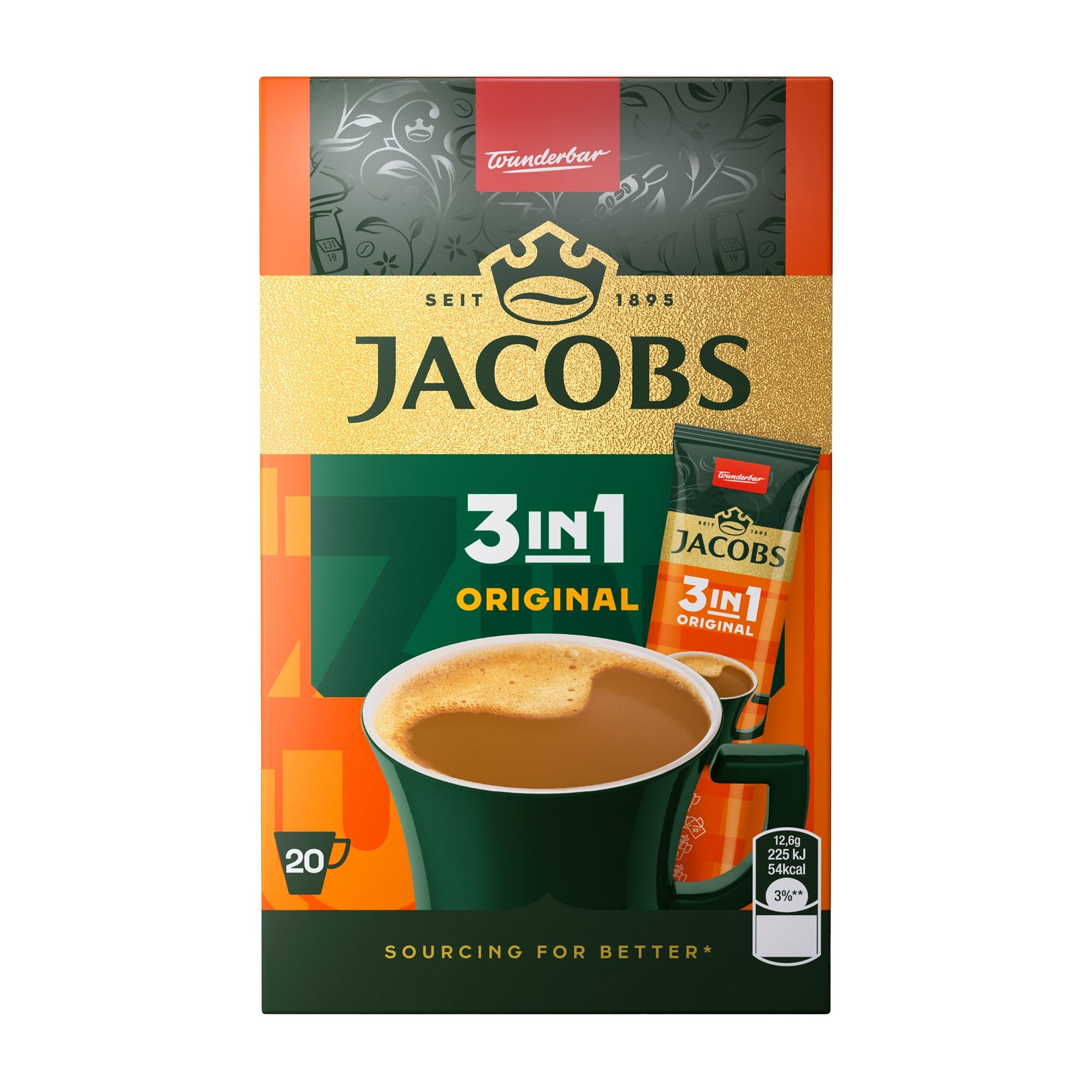 Jacobs 3in1 Original coffee packaging on a white background