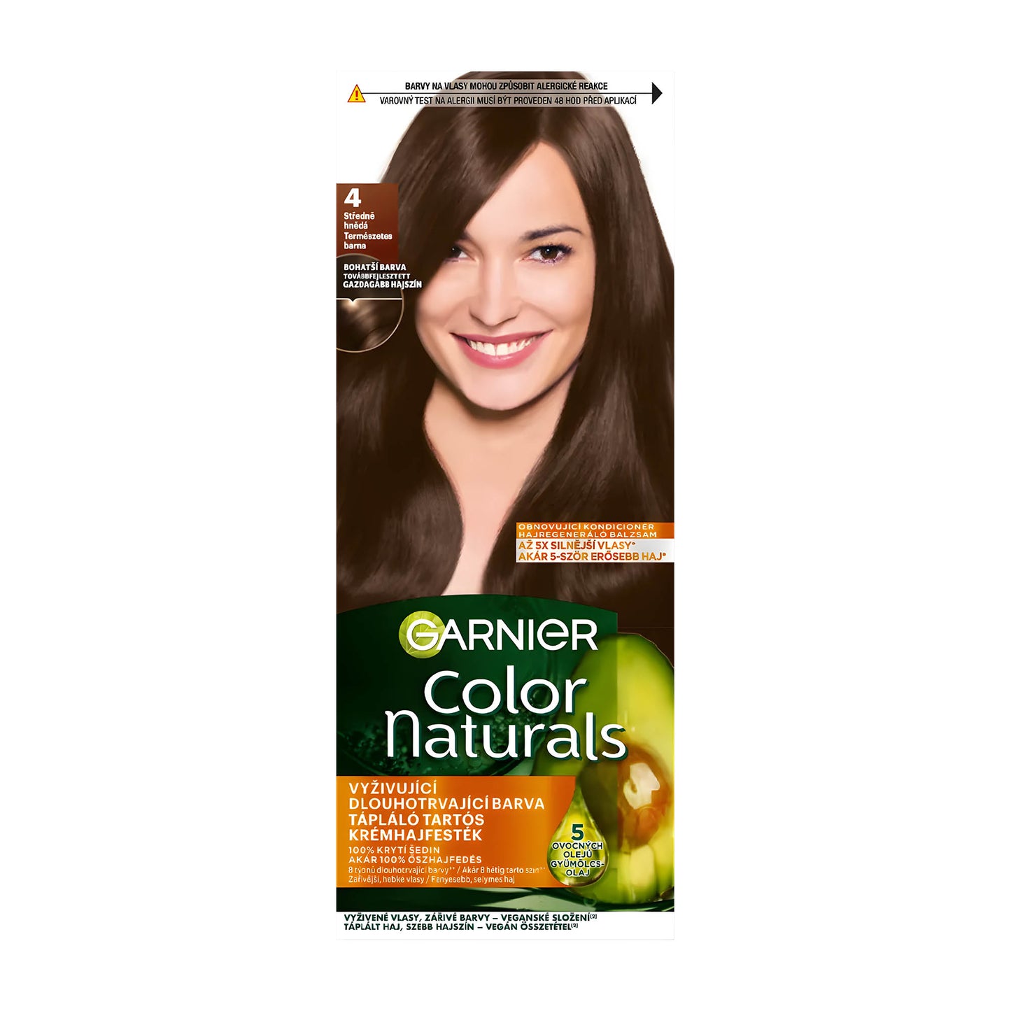 Garnier Color Naturals 4 Natural Brown nourishing permanent hair color