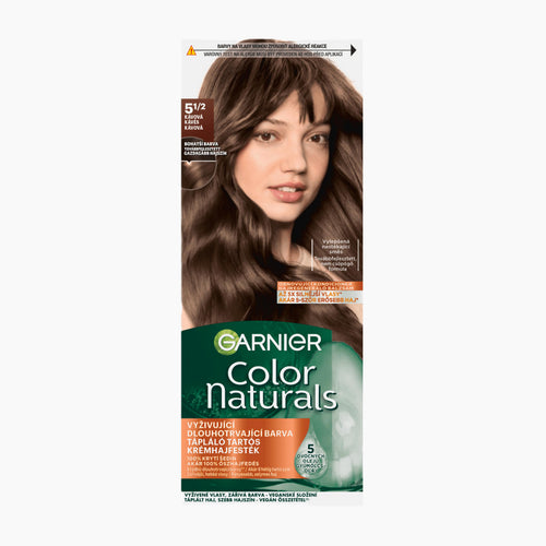 Garnier Color Naturals 5 1/2 Coffee permanent hair dye box on a light gray background.