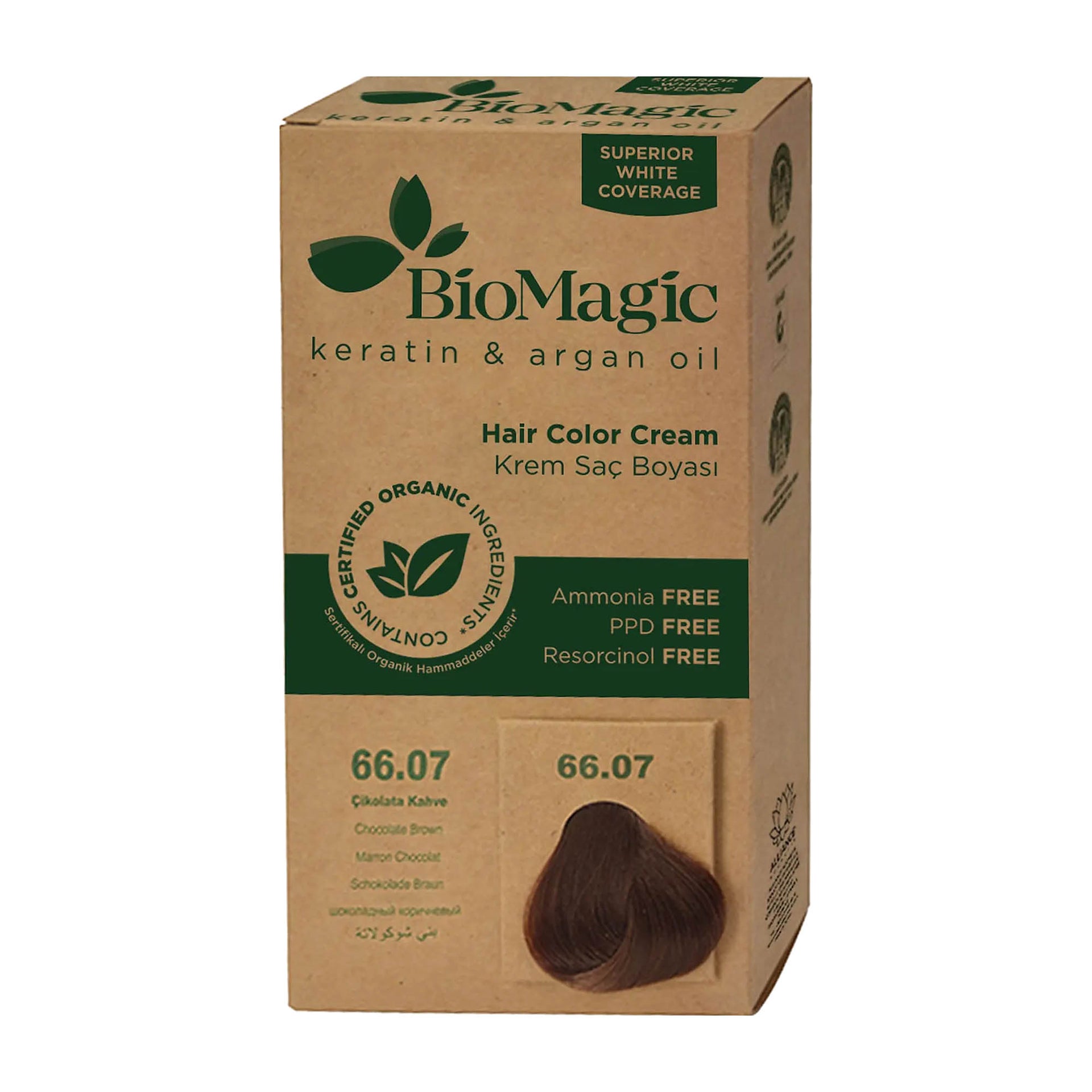 Biomagic 66.07 Chocolate Brown permanent hair color cream – Peppery Spot