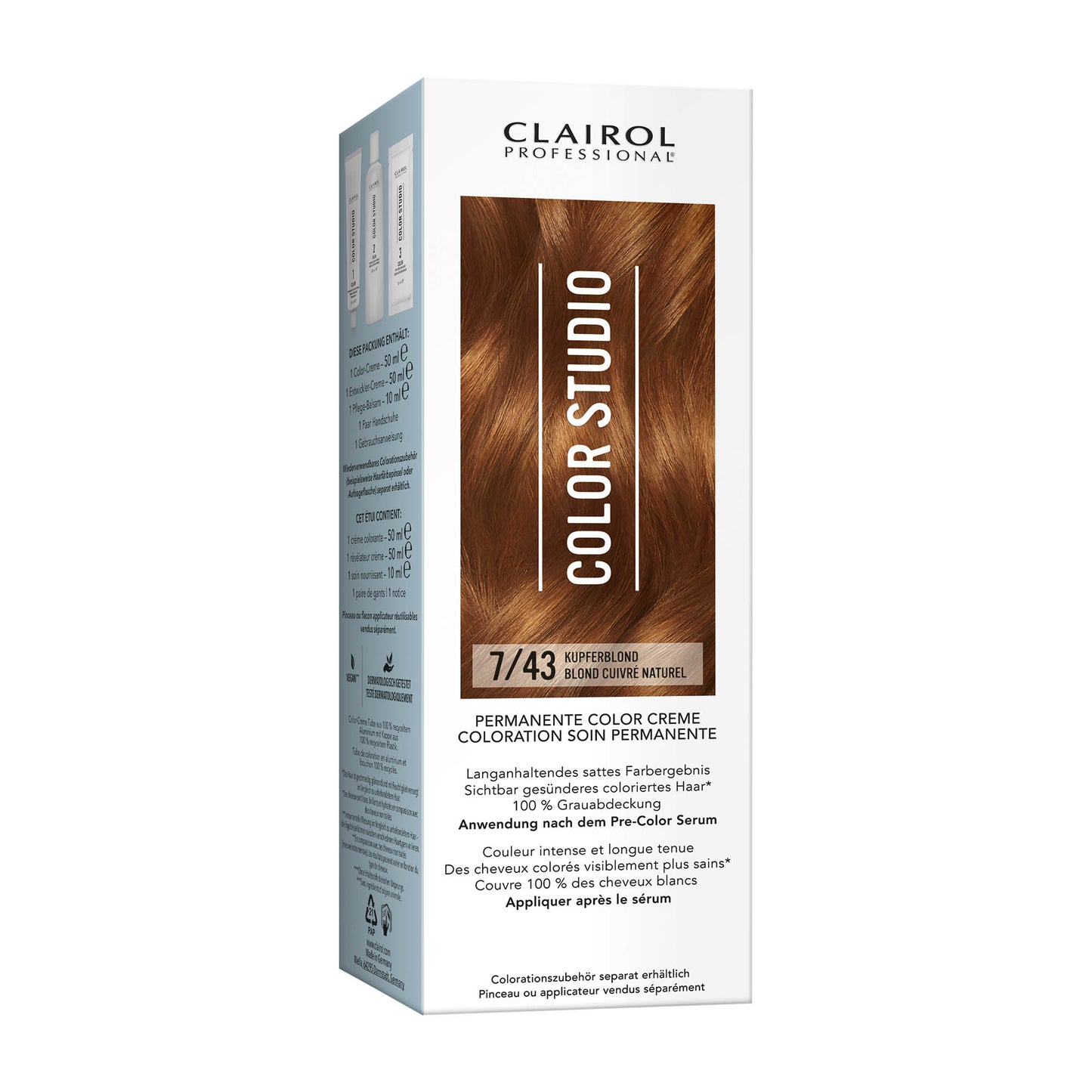 Clairol Professional Color Studio 7/43 Kupferblond Haarfarbe