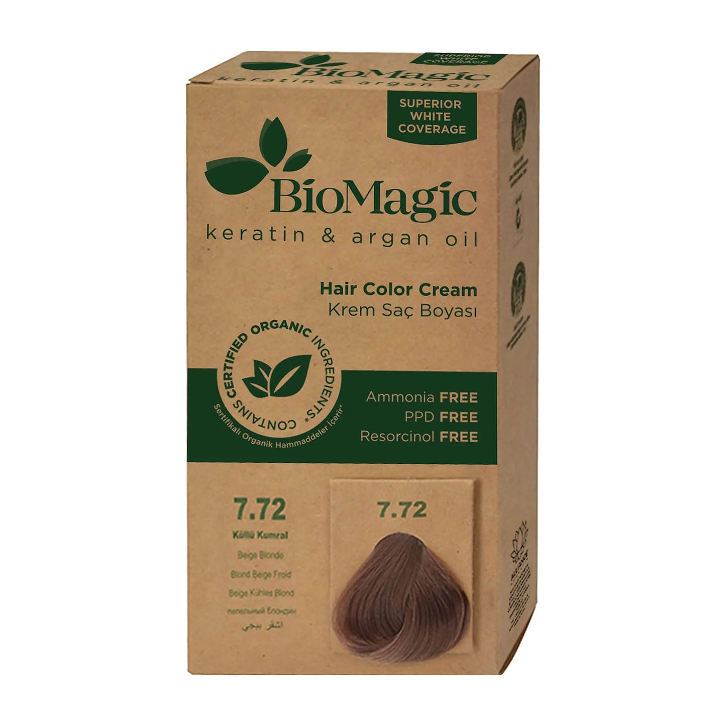 Biomagic 7.72 Beigeblond permanente Haarfarbe Creme