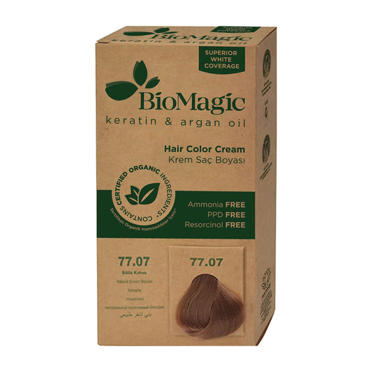 Biomagic 77.07 Natural Brown Blonde permanent hair color cream