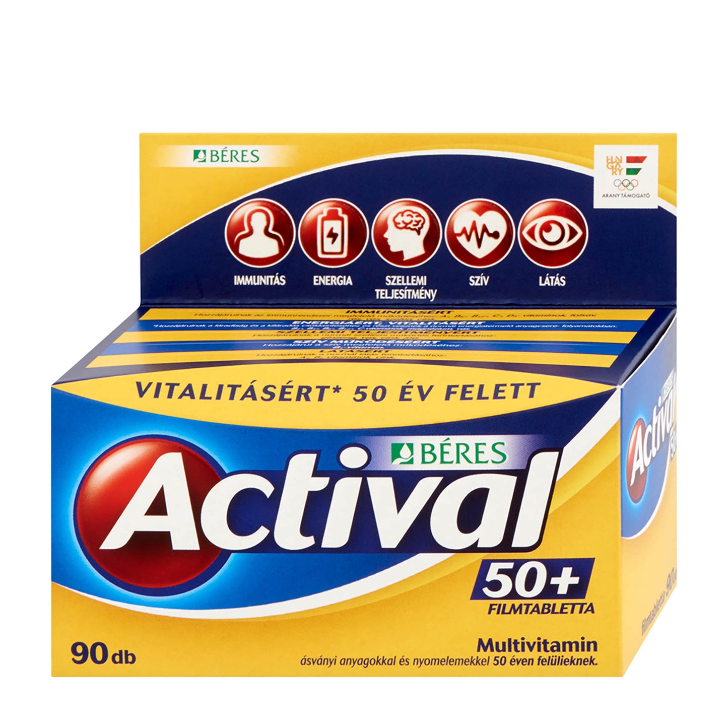 Beres Actival 50+ daily multivitamin film-coated tablets, 90 Count