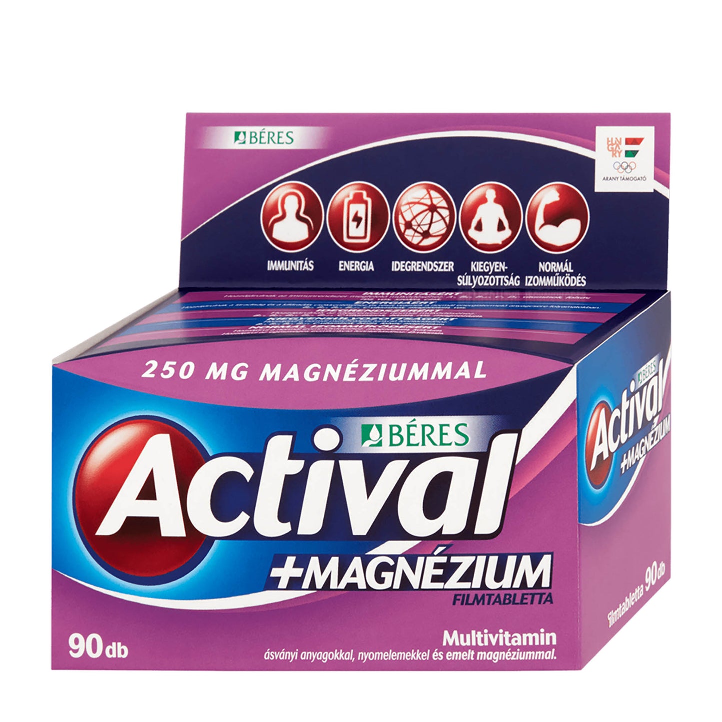 Beres Actival +magnesium daily multivitamin film-coated tablets, 90 Count