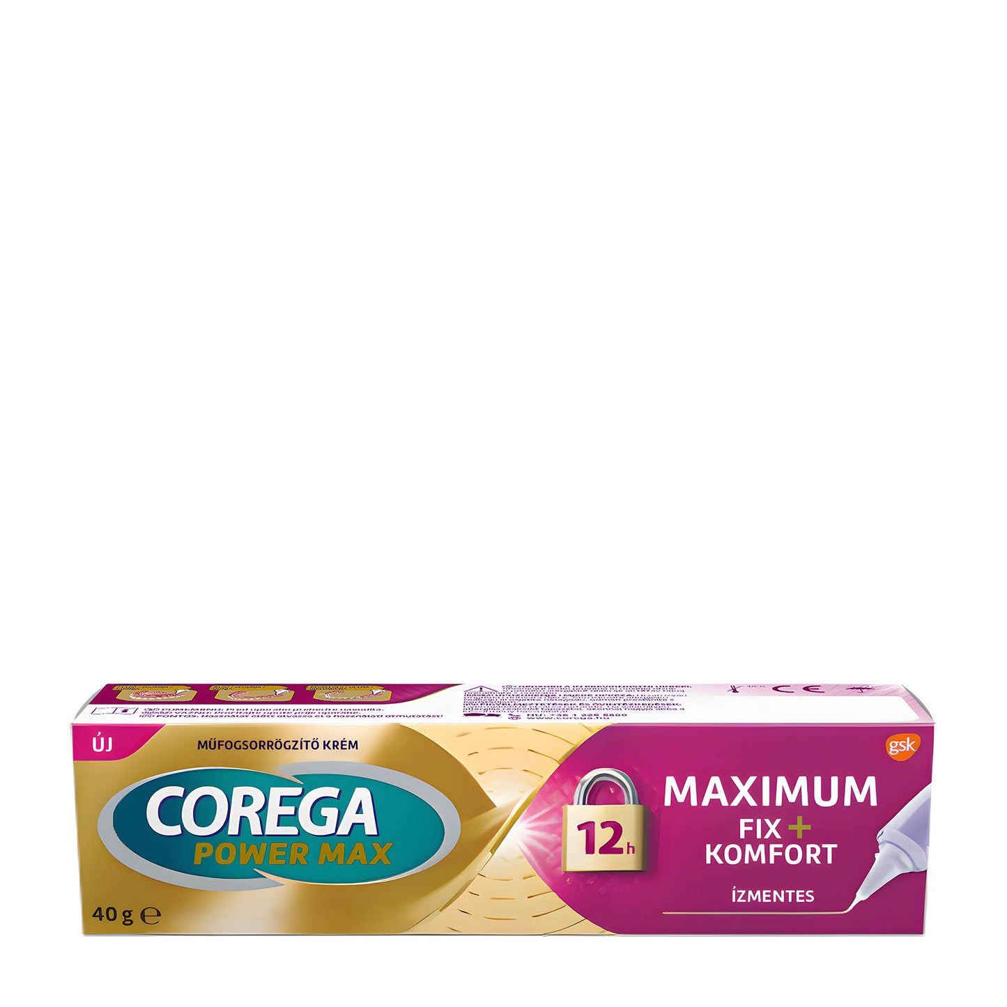 Corega Power Max Hold + Comfort denture adhesive cream, 40 g