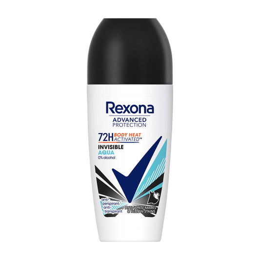 Rexona Advanced Protection Invisible Aqua 72h Antitranspirant Roll-On, 50 ml