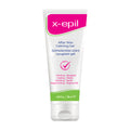A tube of X-Epil After Wax Calming Gel with a pink label, indicating it soothes and refreshes the skin surface, helps in regeneration after hair removal.