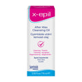 X-Epil After Wax Cleansing Oil packaging, displaying the product name and aloe vera as an ingredient, in a 75 mL container.