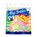 Packaging of Ahoj-Brause KauBonbons chewy candy, featuring colorful candies visible through the clear part of the packaging, with branding and product name displayed.