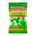 Green packaging of Haribo Air-Drops Eucalyptus-Menthol Gummy Candy on a white background