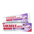 Lacalut Aktiv Gum Protection & Healthy Tooth Enamel toothpaste tube and packaging on a white background.