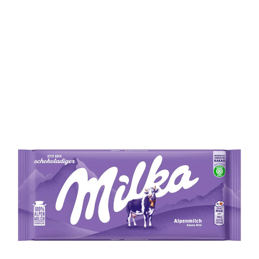 Milka Alpine Milk Chocolate Bar, 100 g