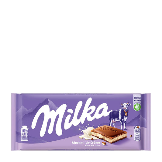 Milka Alpine Milk Cream Milk Chocolate Bar, 100 g