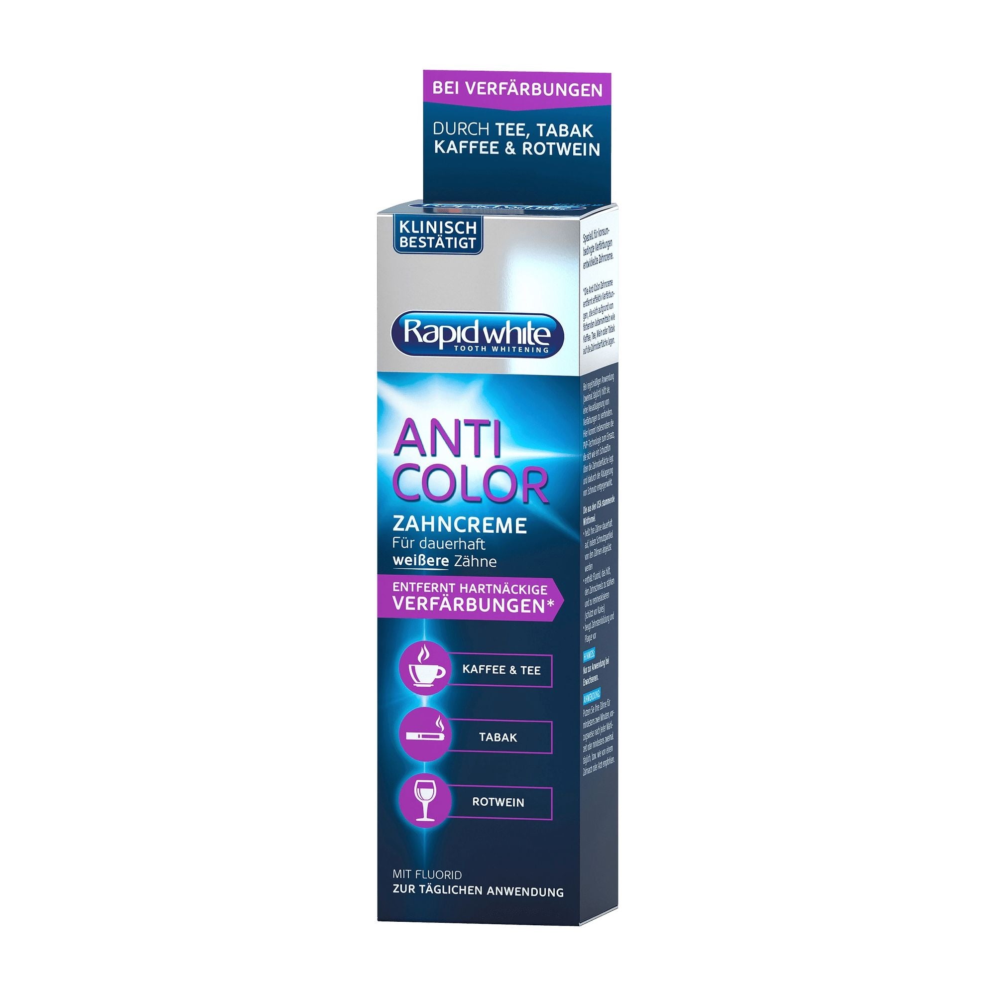 Rapid white Anti Color toothpaste, 75 mL