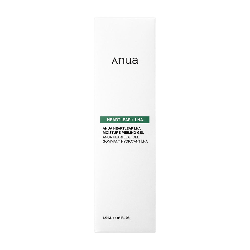 Box of Anua Heartleaf LHA Moisture Peeling Gel 120 ml on a white background