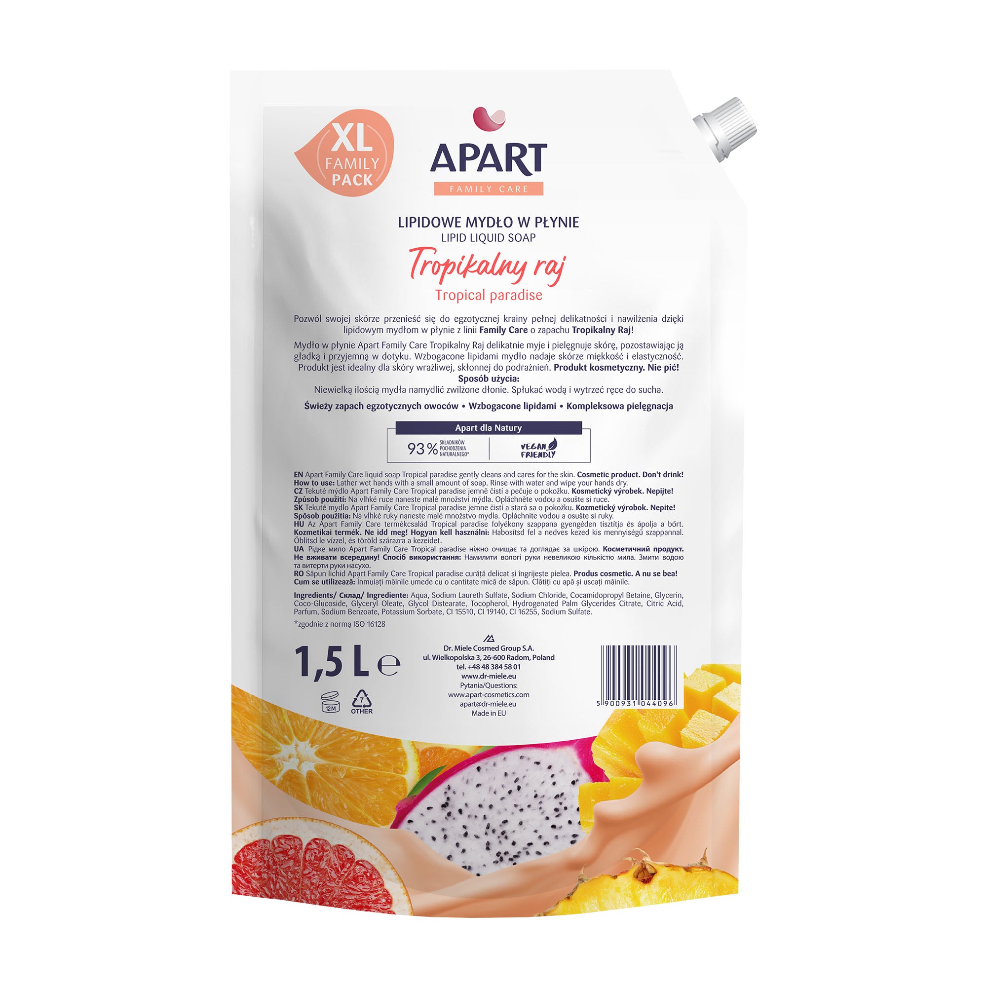 APART Tropical Paradise Lipid Flüssigseife Nachfüllpackung, 1500 ml