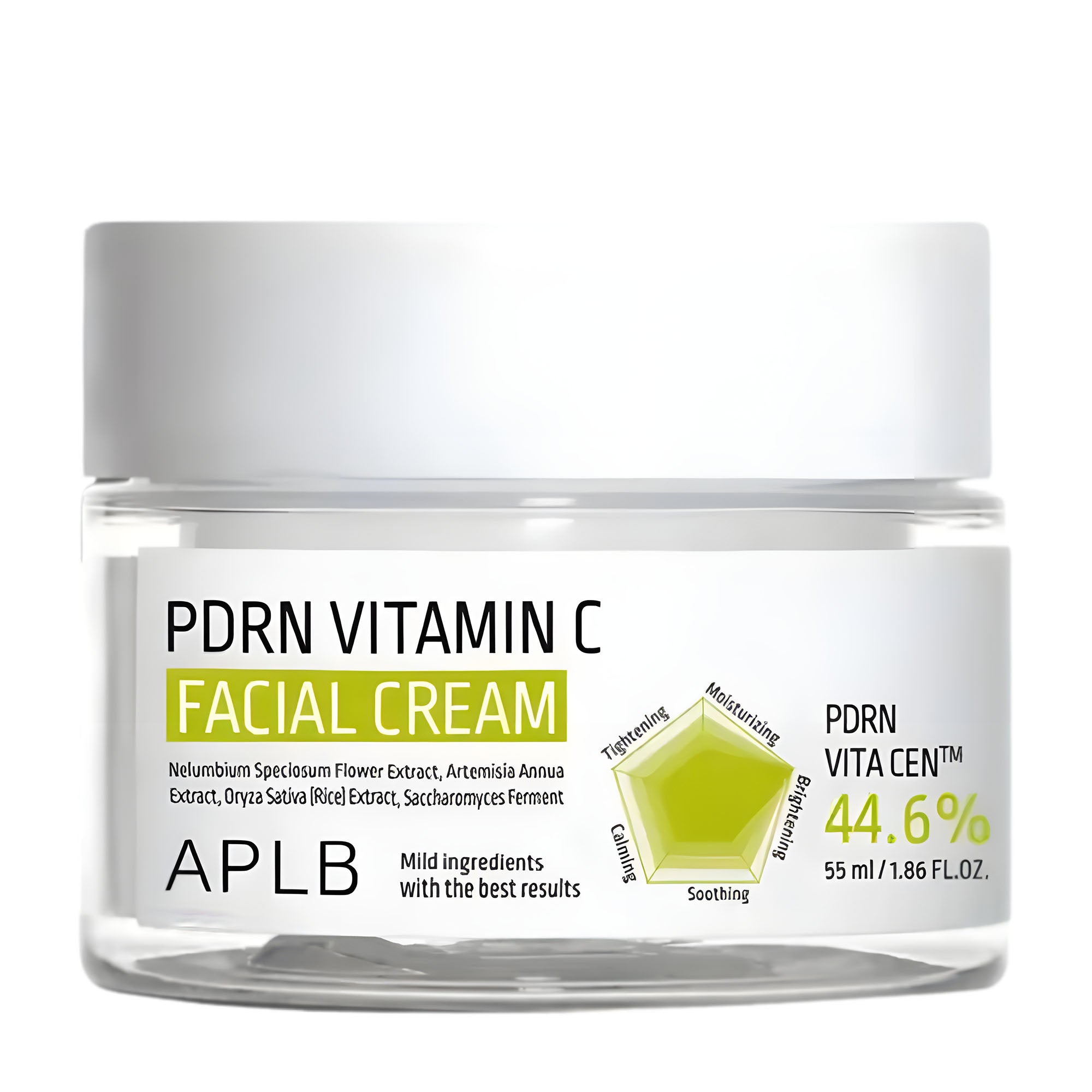 Jar of APLB PDRN Vitamin C Facial Cream on a white background