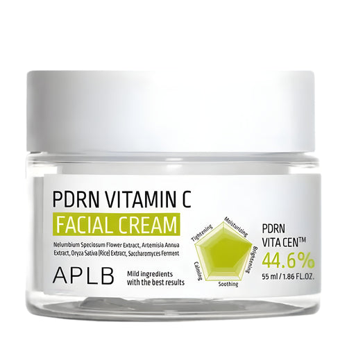 Jar of APLB PDRN Vitamin C Facial Cream on a white background