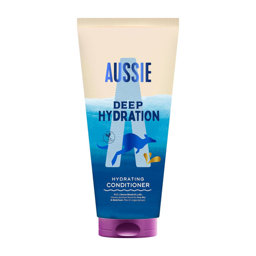 Aussie Deep Hydration conditioner bottle on a white background