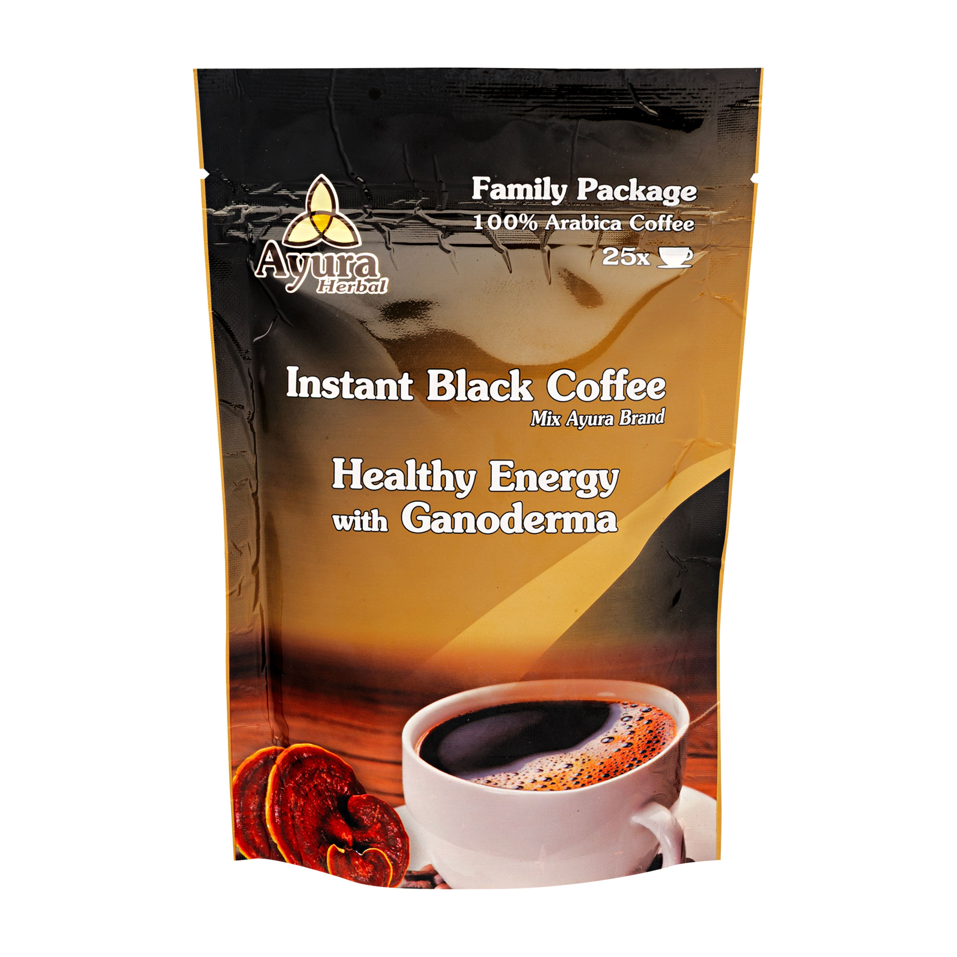 AYURA HERBAL Instant Black Coffee with Ganoderma, 100 g – Peppery Spot