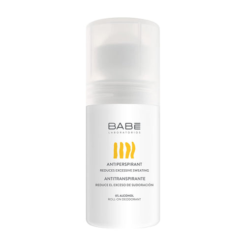 Babé antiperspirant roll-on deodorant on a white background