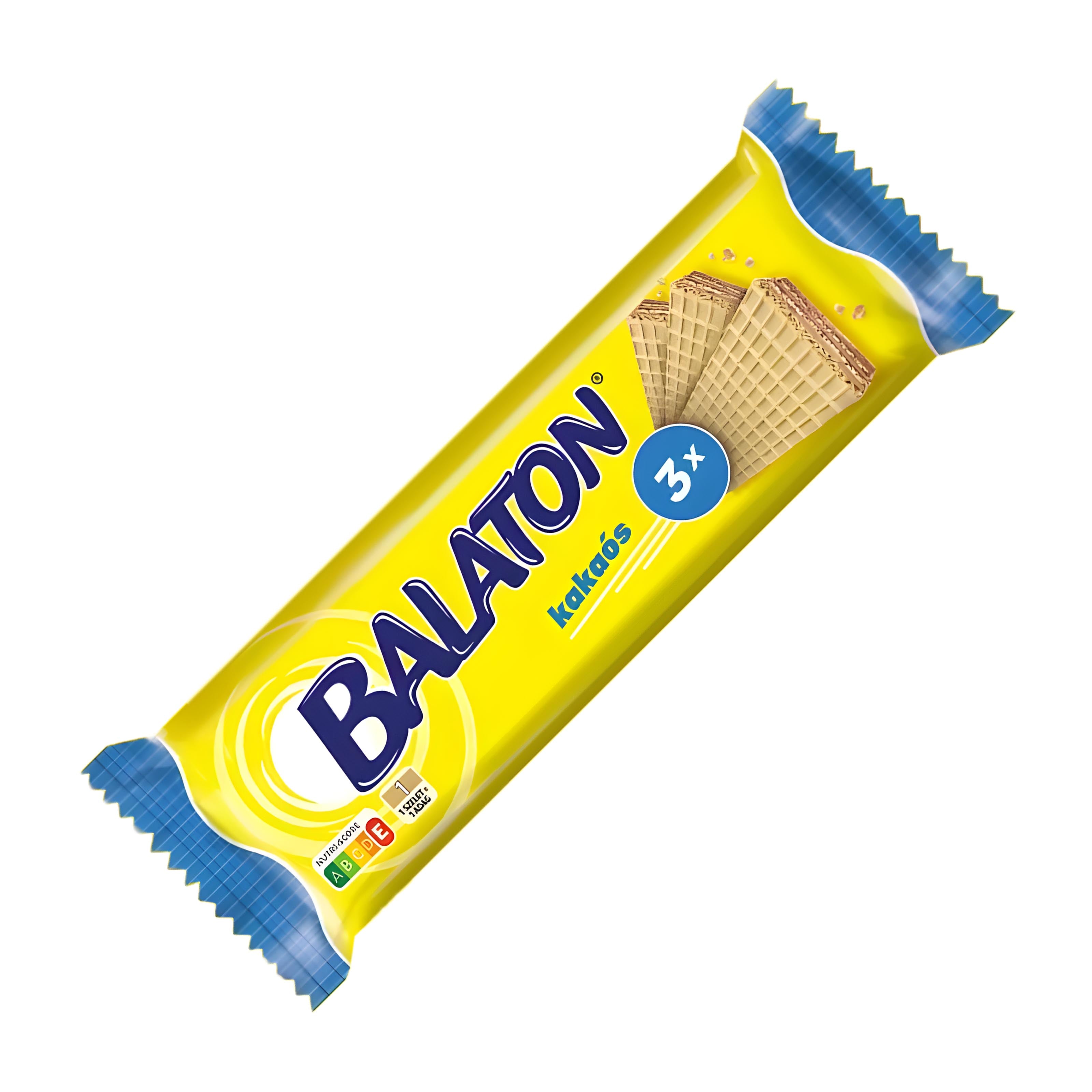 Balaton Cocoa 3x wafer bar packaging on a white background.