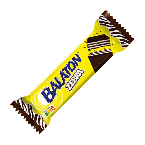 Balaton Zebra wafer bar packaging on a white background.