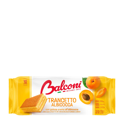 Balconi Trancetto Apricot Sponge Cake packaging on a white background
