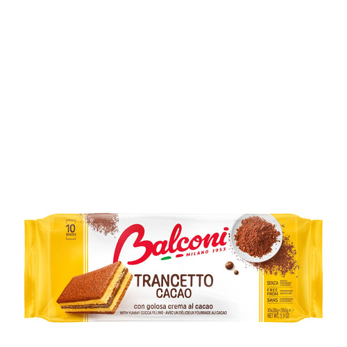 Balconi Trancetto Cocoa sponge cake package on a white background