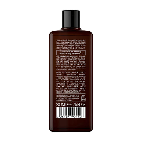 BALI GENTS Gel Douche 2en1 Sandalwood Leather 7, 200 mL