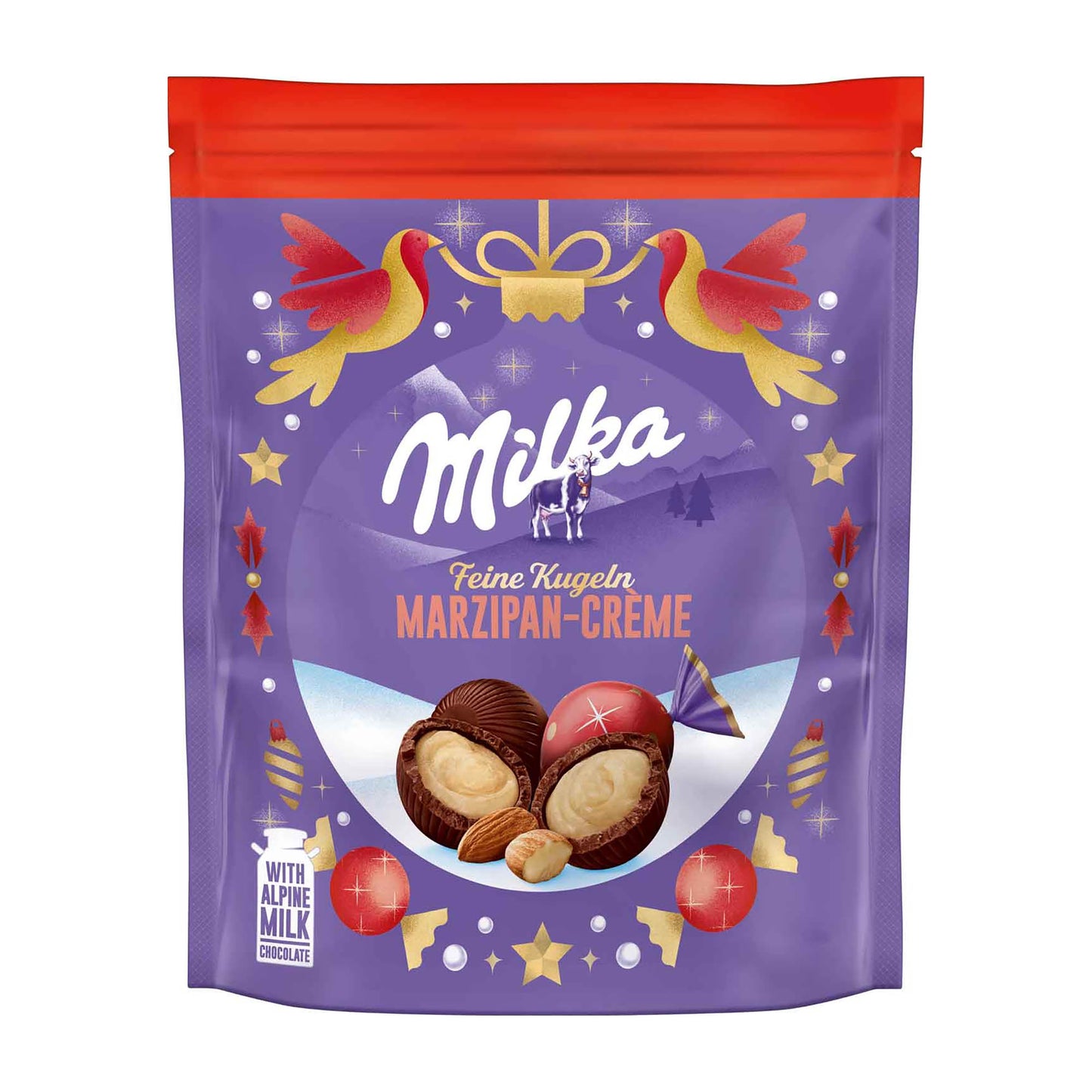 Milka Christmas balls marzipan cream, 90 g