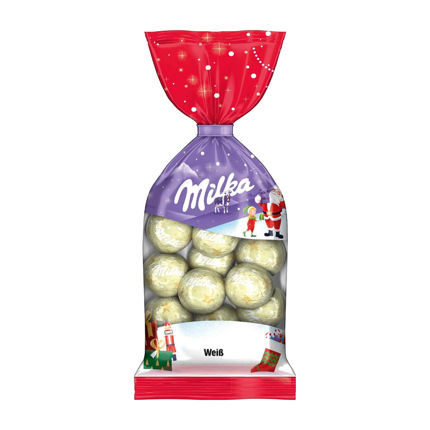 Milka Christmas balls white chocolate, 100 g