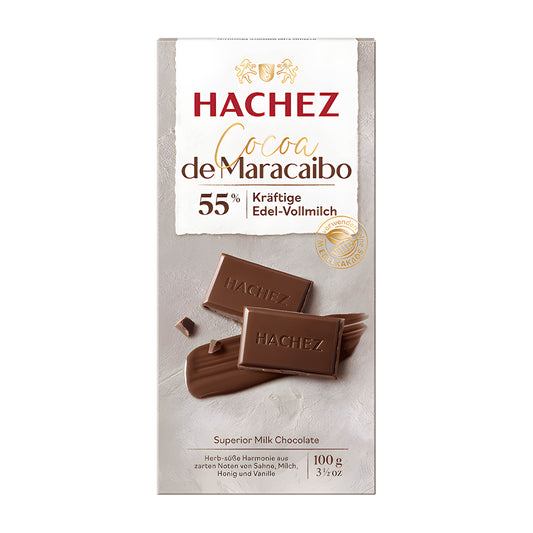 Hachez Cocoa de Maracaibo Superior 55 % Milchschokoladenriegel, 100 g