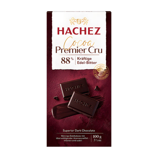 Hachez Cocoa Premier Cru Superior 88 % dunkle Schokoladentafel, 100 g