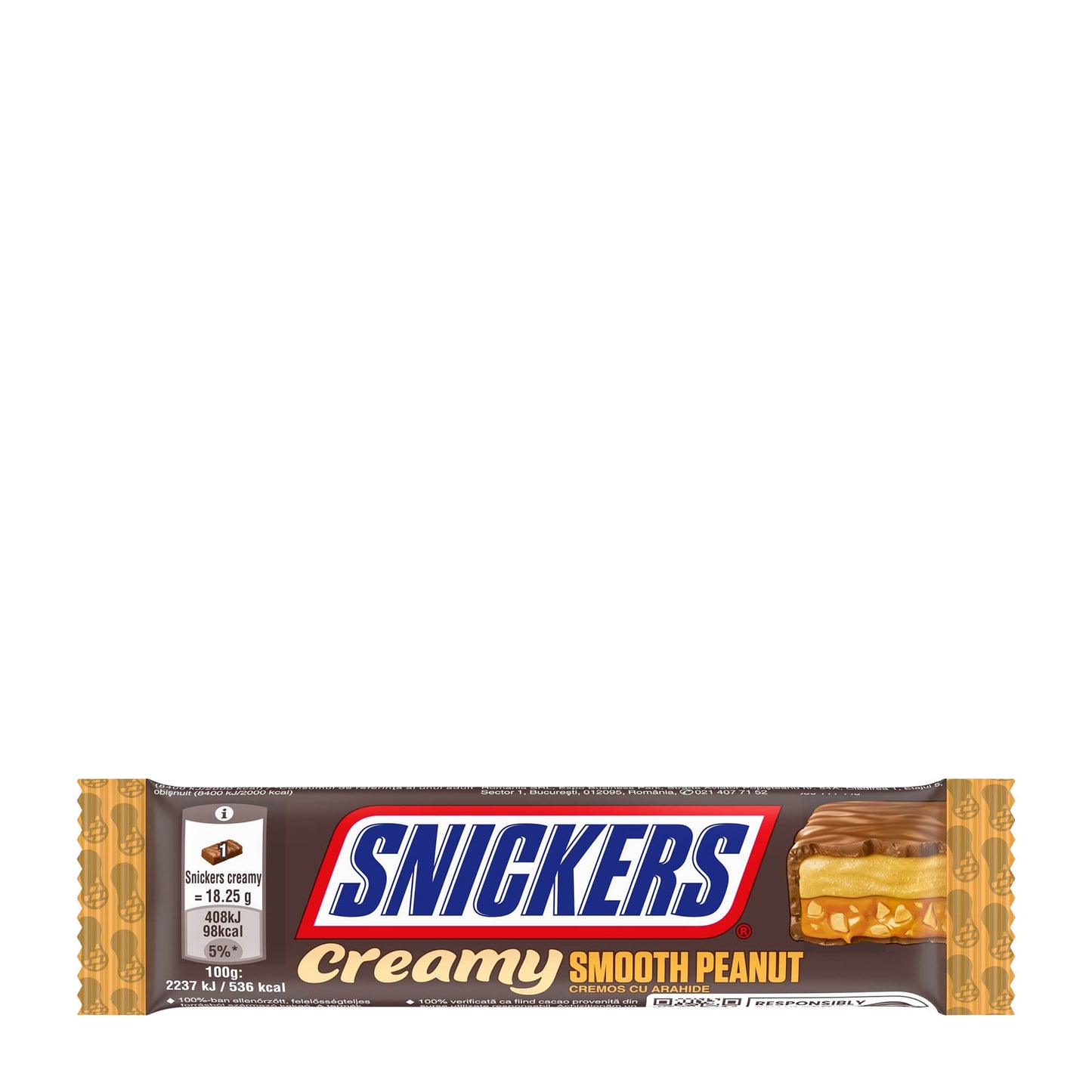 Snickers Creamy Smooth Erdnuss Milchschokoriegel, 36,5 g