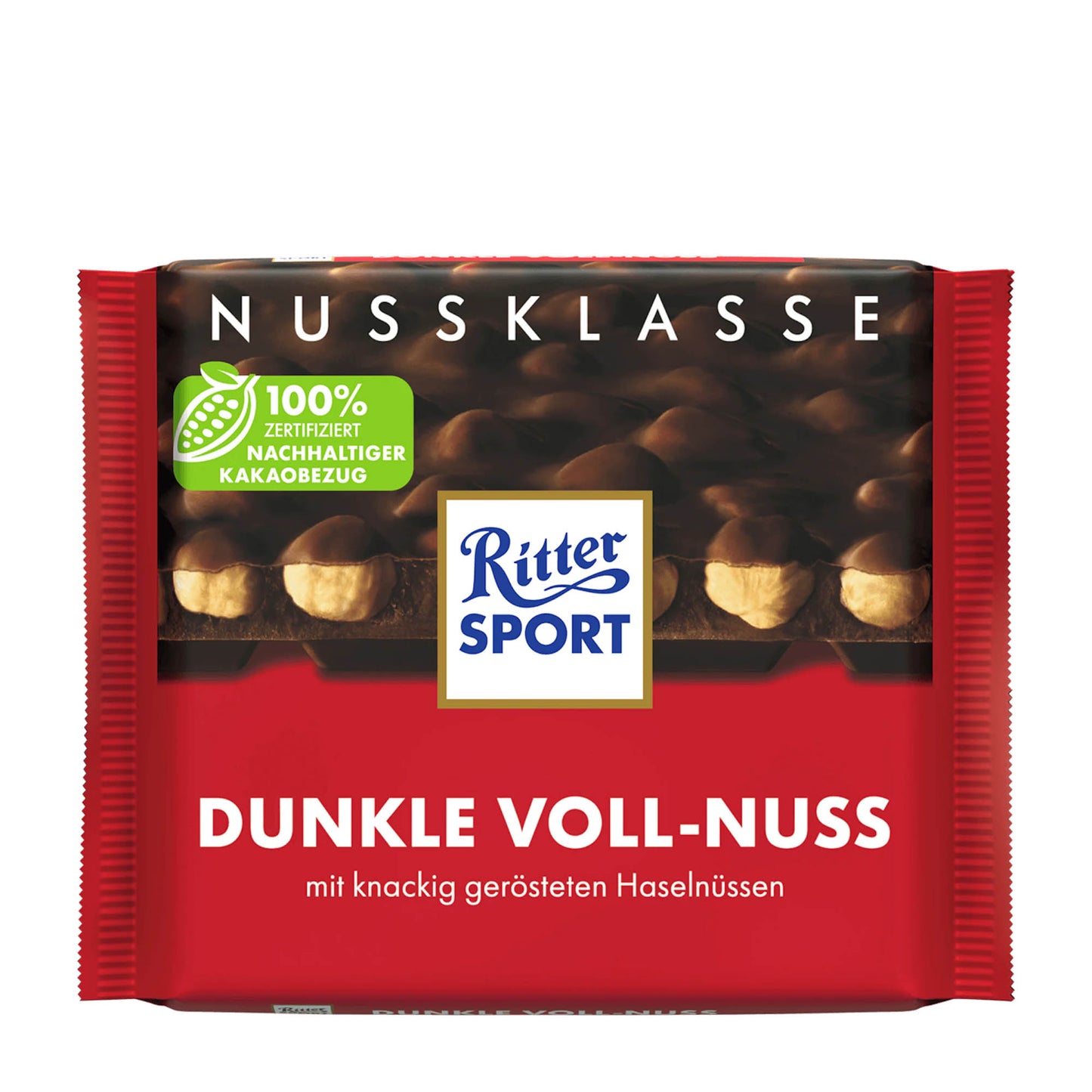 Ritter Sport Nuss Klasse Vollmilch-Haselnuss Zartbitter-Schokolade, 100 g