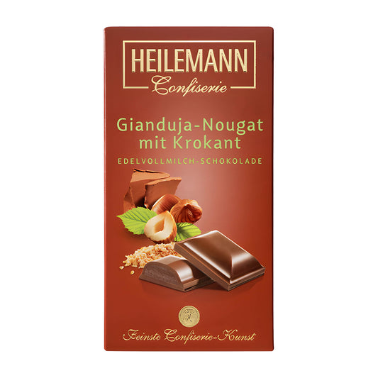 Heilemann Gianduja-Nougat mit Krokant Vollmilch-Schokoriegel, 100 g