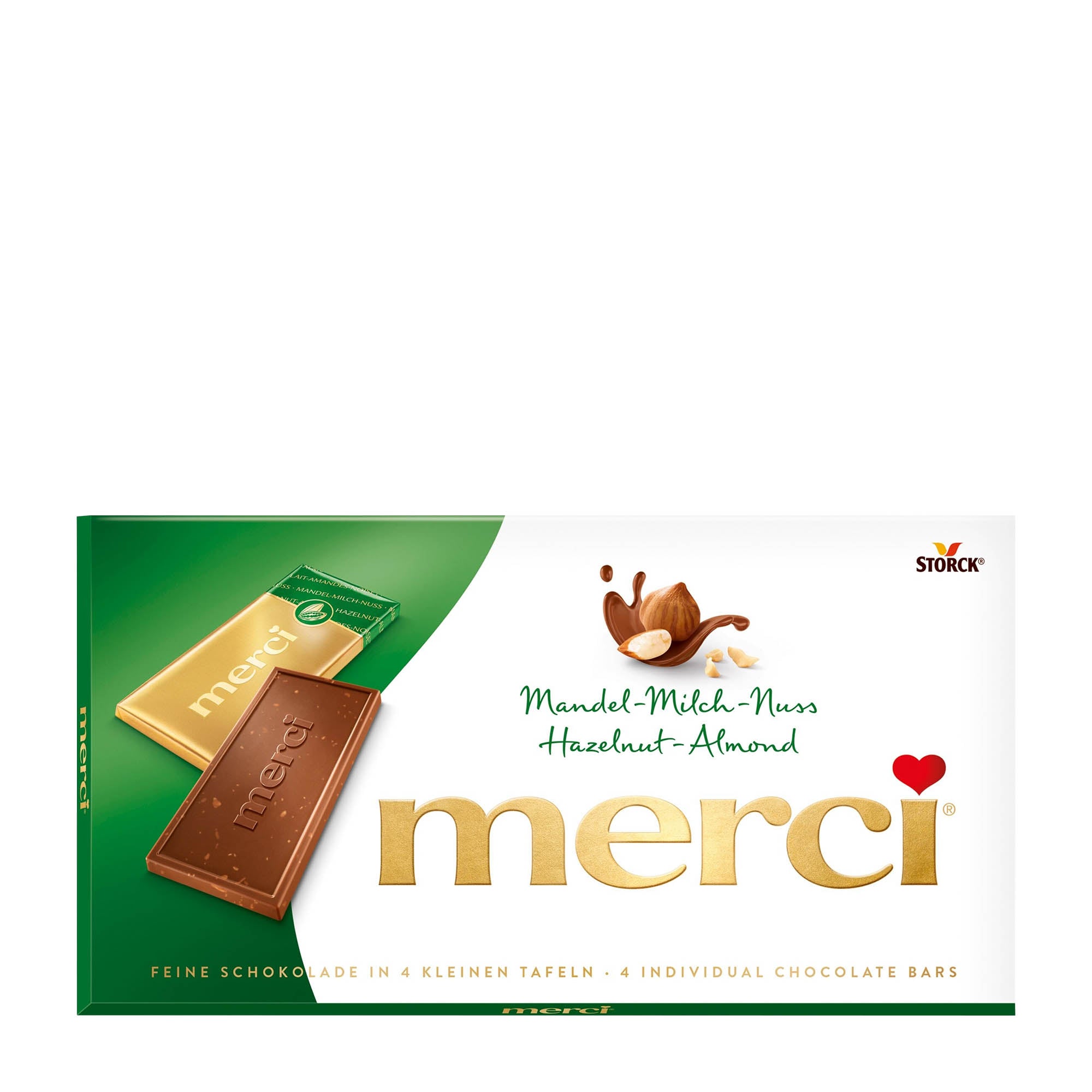 Merci Noisette-Amande Barres de chocolat au lait, 100 g